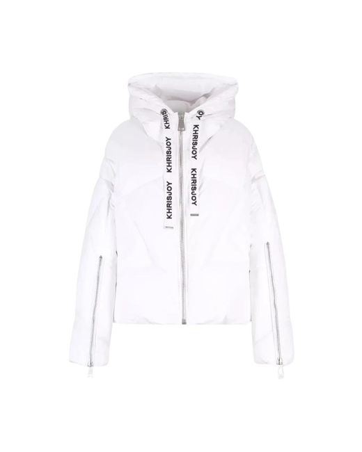 Khrisjoy Jassen ,Wit ,Puffer Jacket Met Capuchon in het White