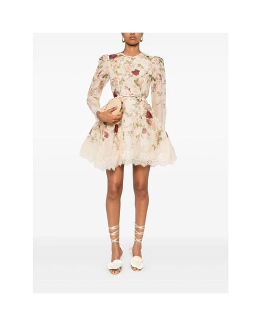 Zimmermann Natural Short Dresses