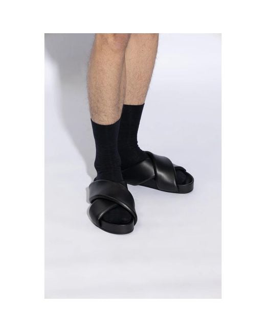 Jil Sander Black Sliders for men