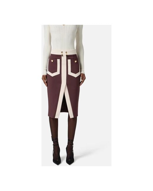 Midi Skirts Elisabetta Franchi de color Purple