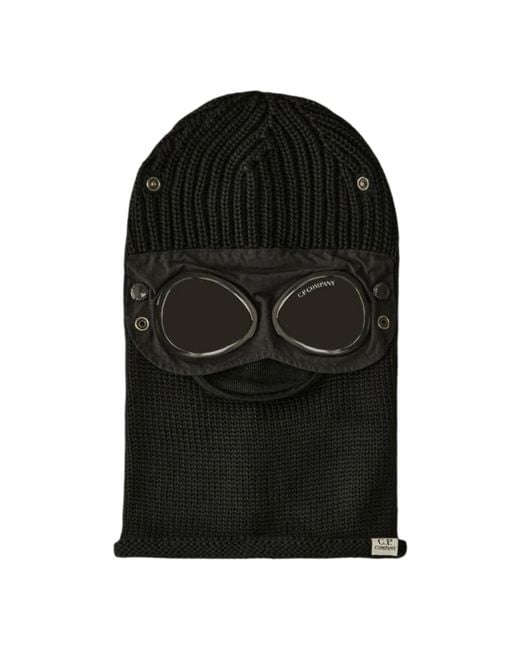 C P Company Merinowol Zwart Bivakmuts Ski Masker in het Black voor heren