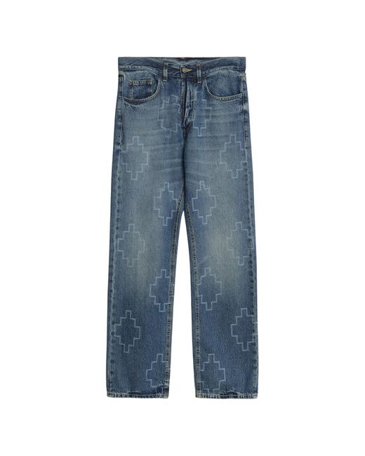 Marcelo Burlon Blue Straight Fit Jeans for men