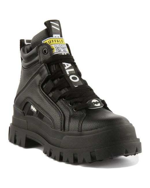 Buffalo Black Lace-Up Boots