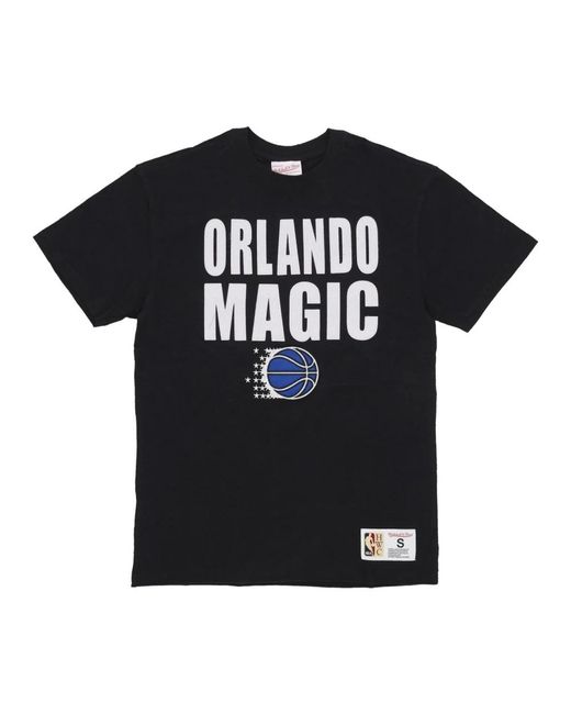 Mitchell & Ness Tops ,Zwart ,Katoen Orlando Magic Nba Tee Shirt in het Black voor heren