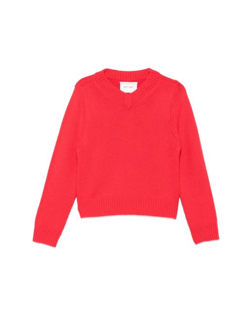 Soft Goat Red Cashmere Knitwear