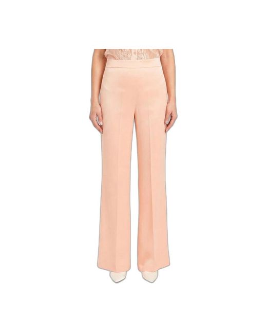 Twinset Broeken ,Oranje ,Polyester Pantaloni Classici in het Pink