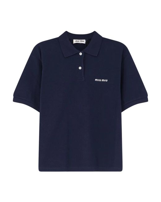 Miu Miu Blue Polo Shirts