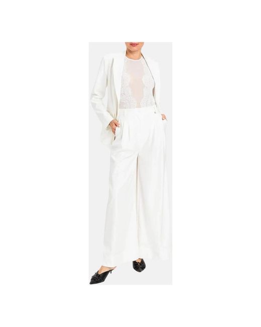 Twinset White Wide Trousers