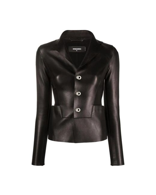 DSquared² Black Leather Jackets