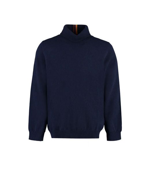 Paul Smith Gerippter cashmere rollkragenpullover,cashmere turtleneck sweater in Blue für Herren