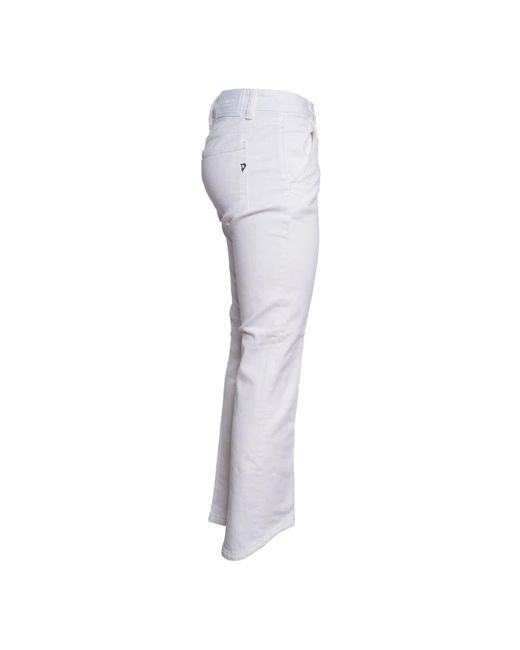 Dondup White Straight Trousers