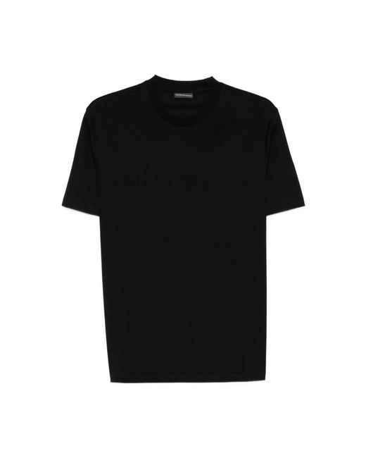 Emporio Armani Black T-Shirt With Tonal Logo for men