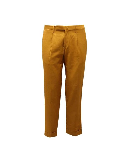 BRIGLIA Brown Suit Trousers for men