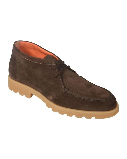 Santoni Brown Lace-Up Boots for men