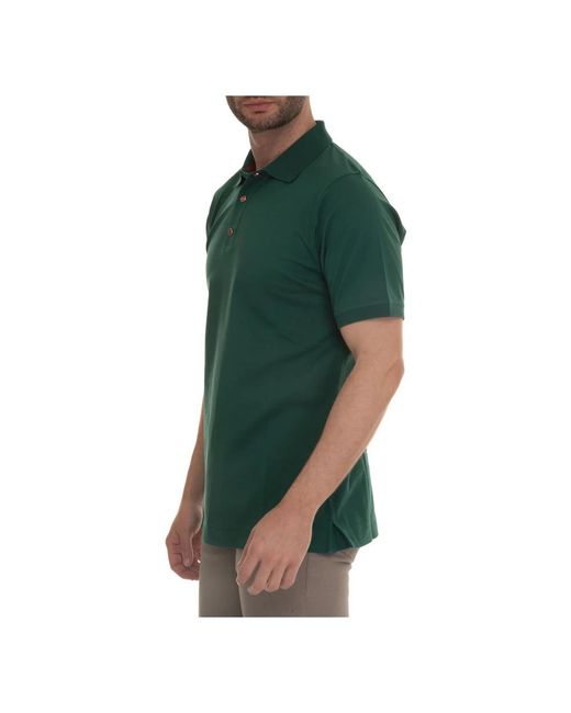 Kiton Tops ,Groen ,Katoen Polo Shirt Met Korte Mouwen in het Green voor heren