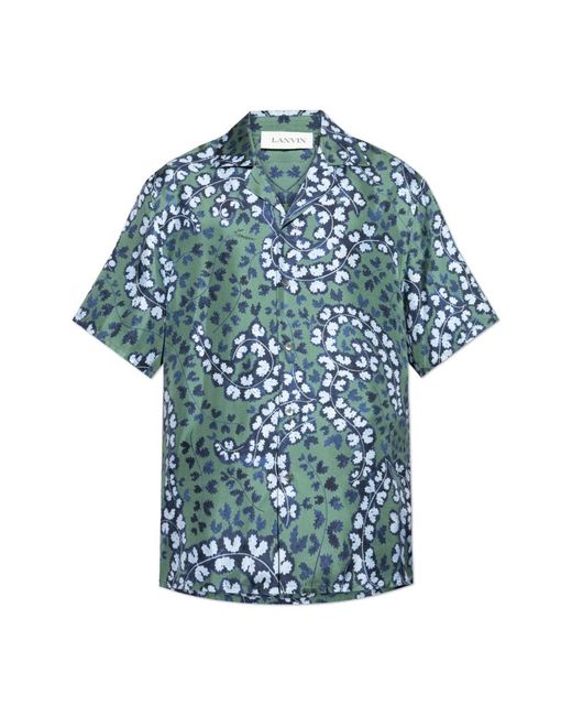 Lanvin Blue Short Sleeve Shirts for men