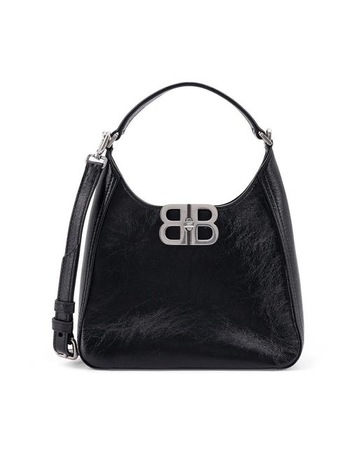 Balenciaga Black Schwarze Leder Umhängetasche