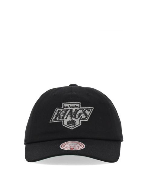 Mitchell & Ness Accessoires ,Zwart ,Katoen Los Angeles Kings Gebogen Klep Pet Zwart in het Black voor heren