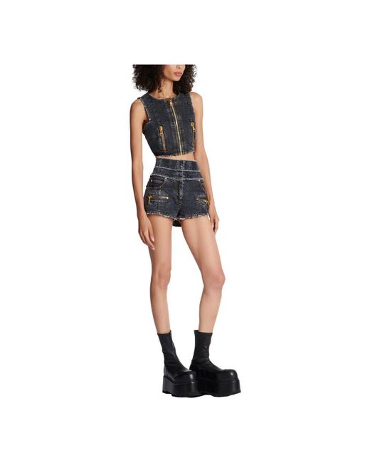 Denim Shorts di Balmain in Gray