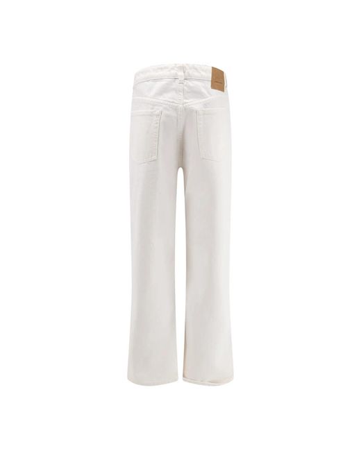 AMI White Wide Trousers for men