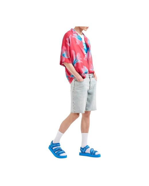 ARMANI EXCHANGE Blue Denim Shorts for men