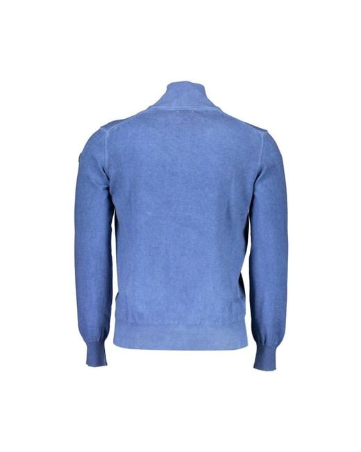 North Sails Blauer Baumwoll Herren Pullover Mit Halb-Reißverschluss in Blue für Herren