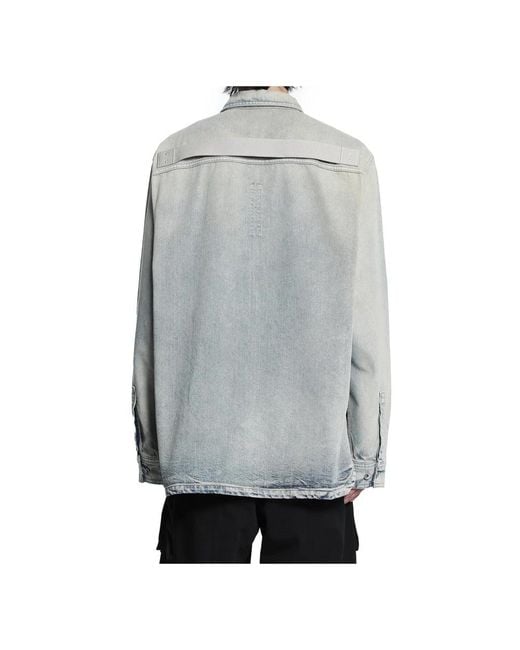 Rick Owens Gray Denim Shirts for men
