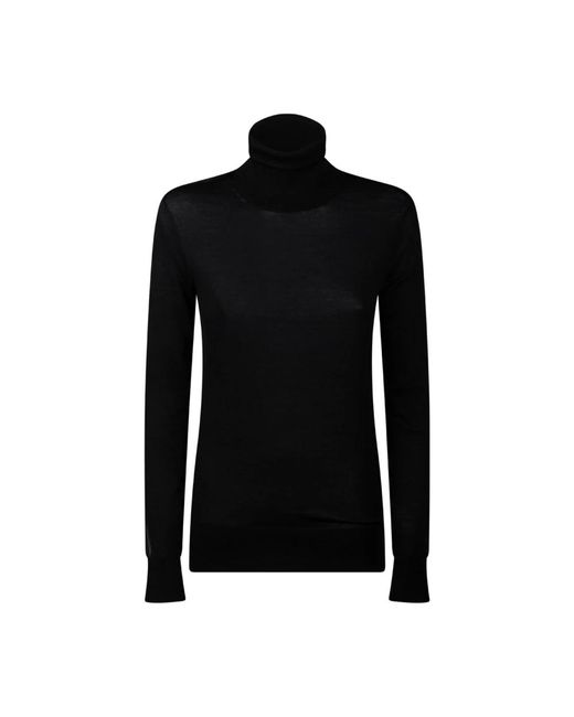 Maglione nero con pannello trasparente di Calvin Klein in Black