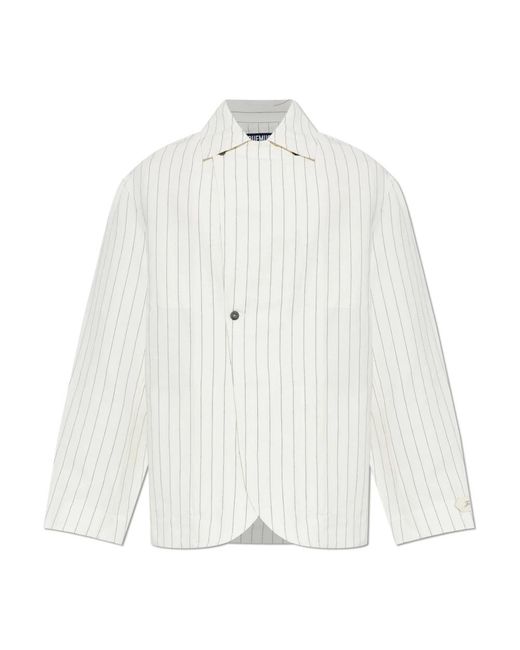 Jacquemus Pinstripe Pattern Blazer in het White voor heren