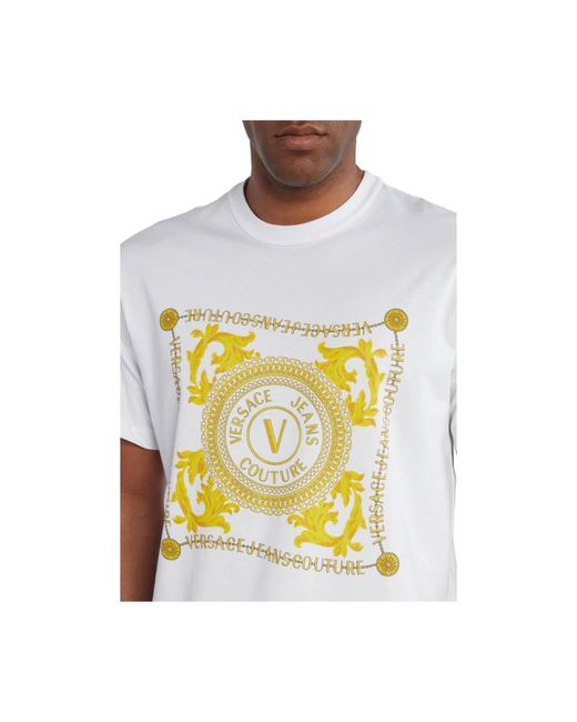 Versace Barock logo weißes bio-baumwoll-t-shirt in White für Herren
