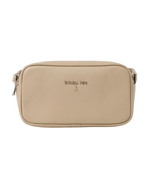 Patrizia Pepe Natural Schwarze Leder Clutch Tasche