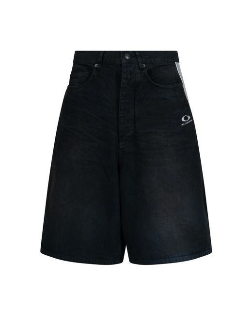 Balenciaga Black Denim Shorts for men