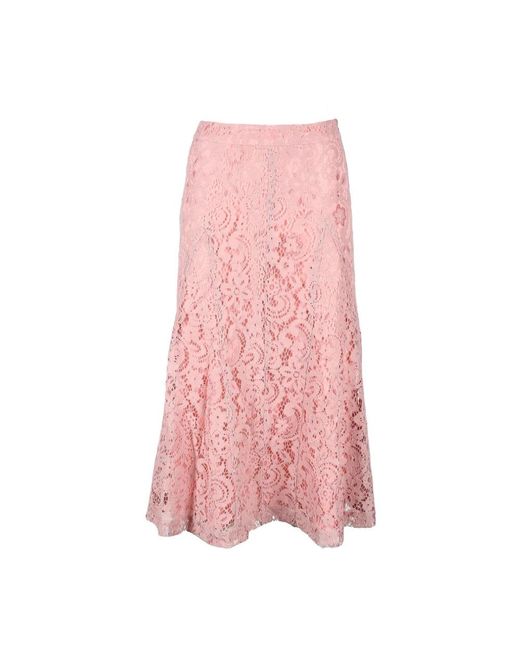 Semicouture Pink Midi Skirts