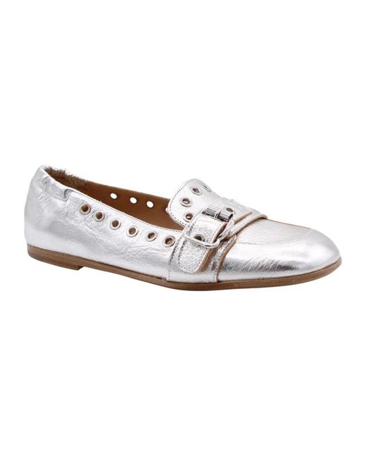 Laura Bellariva White Ballerina Shoes