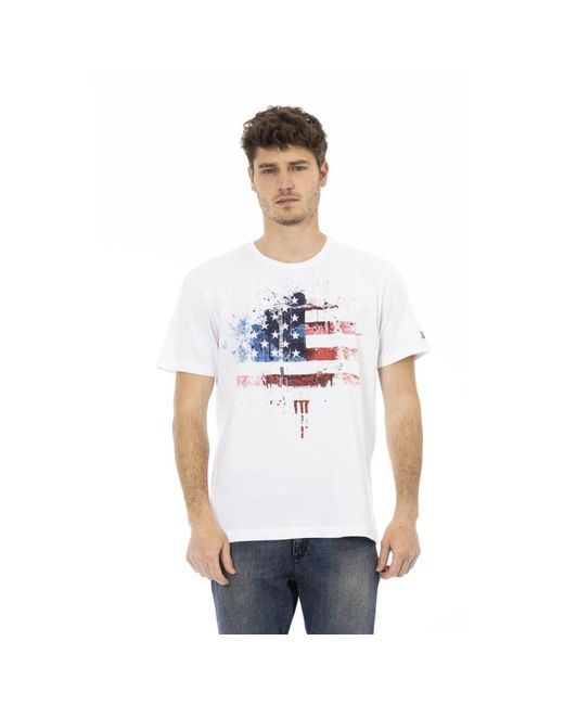 T-shirt casual con scollo rotondo di Trussardi in White da Uomo