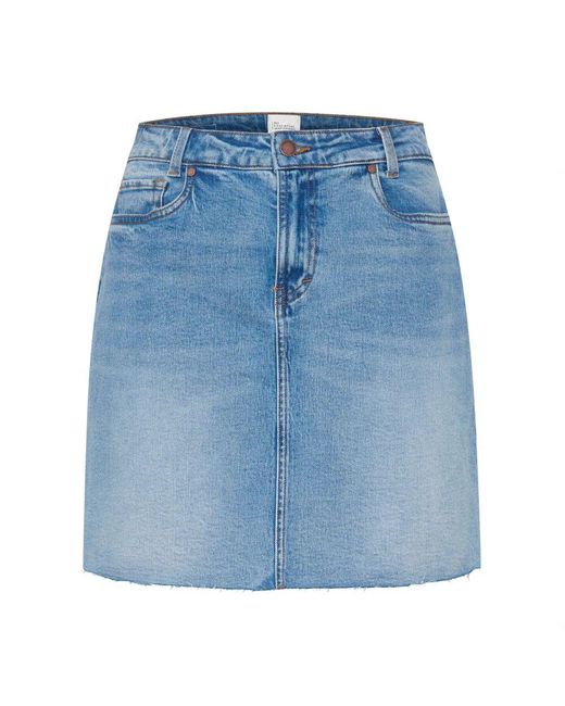 My Essential Wardrobe Blue Hellblaue Retro-Waschung Denim-Rock