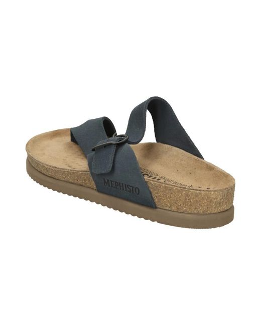 Mephisto Blue Flip Flops for men