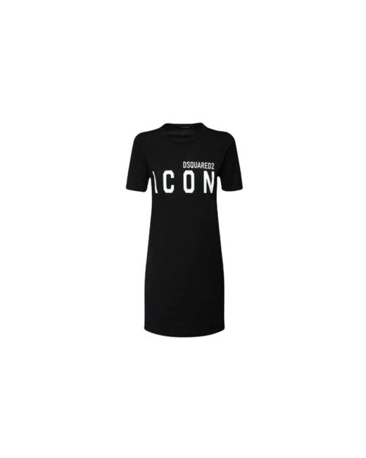 DSquared² Black Kleid mit logo-print