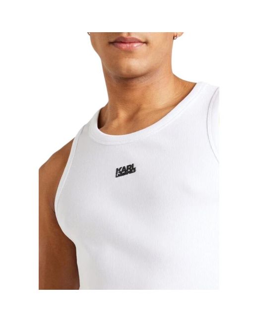 Karl Lagerfeld Zusammenarbeit crewneck t-shirt sl 542238 in White für Herren