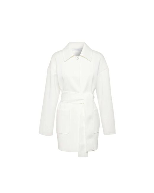 Max Mara White Weiße jacke mit hemdkragen