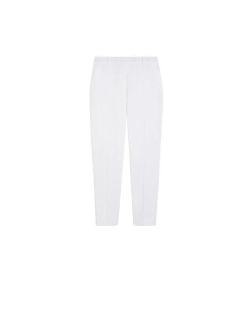 Max Mara White Slim-Fit Trousers