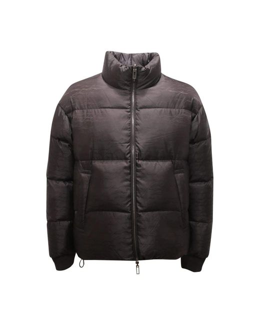 Armani Jassen ,Zwart ,Omkeerbare Donsjas Zwart Handtekening in het Black voor heren