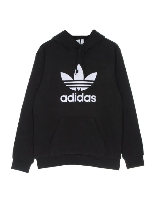 Adidas Fitness ,Zwart ,Katoen Classic Trefoil Lichtgewicht Hoodie in het Black voor heren