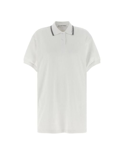 T By Alexander Wang White Polo Shirts