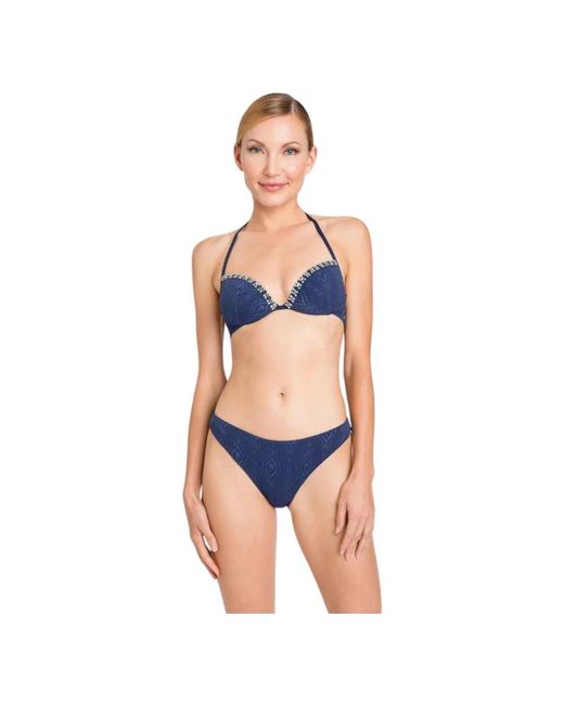 Conjunto bikini push-up mar azul Twin Set de color Blue