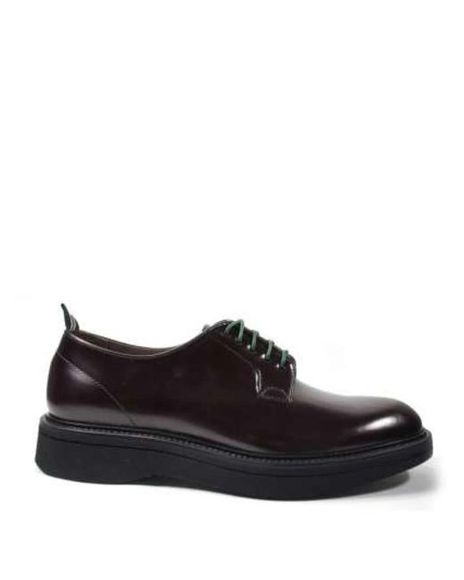 Green George Black Laced Shoes for men