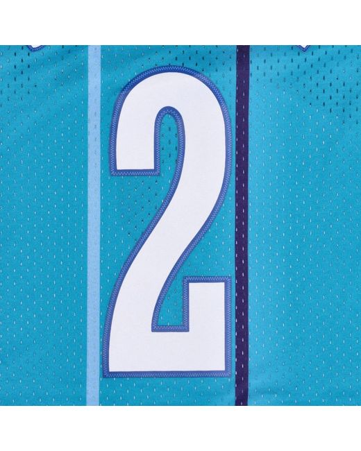 Mitchell & Ness Fitness ,Blauw ,Polyester Larry Johnson Nba Swingman Jersey in het Blue voor heren