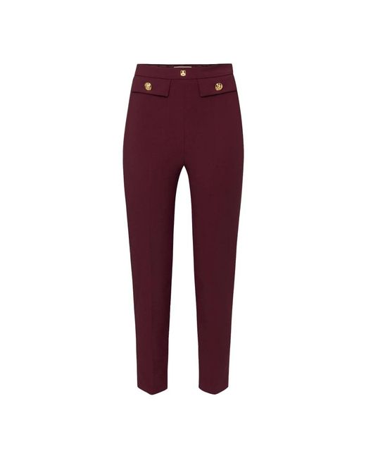 Elisabetta Franchi Red Cropped Trousers