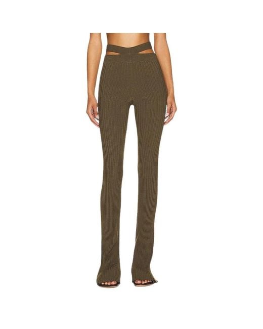 ANDREA ADAMO Green Wide Trousers