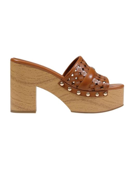 Guess Brown Heeled Mules